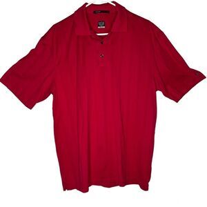 Tiger Woods Collection Red Dri-Fit Short Sleeve Men's Golf  Polo Shirt Sz Large